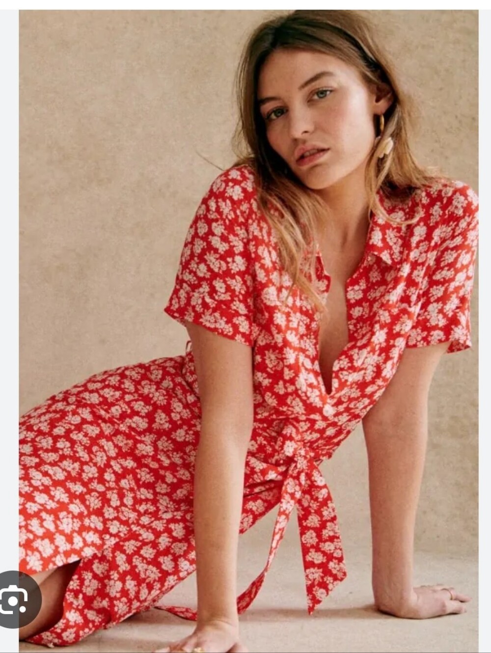 Sézane Adèle Dress – Cara Rouge Floral – EU 44 – SilkGorgeous Sézane “Adèle” w